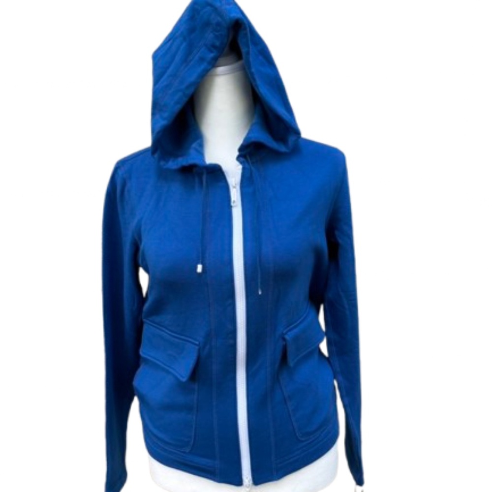Worth New York Blue Zip Hoodie – Soft Cotton Sweatshirt – Hooded Jacket